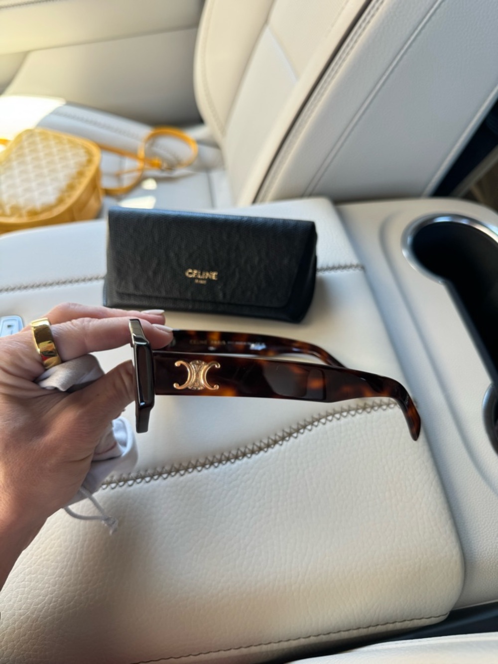 Celine Tortoiseshell Frame Sunglasses with Black Lenses - Picture 4 of 7